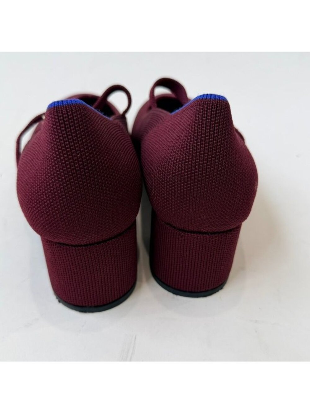 Rothy's The Mary Jane Block Heel Knit Pumps Wine Red Women's 8.5 - Picture 3 of 10